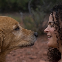 animal whisperer with dog